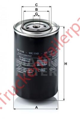 Fuel filter,element Moist,separator WK 1149             