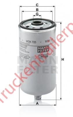 Fuel filter,element Moist.separator WDK 725             