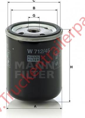 Oil filter element Hydraulic W 712/45             