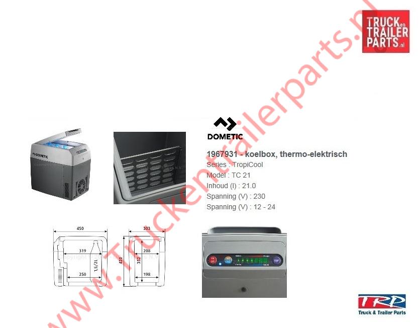 Thermo-elektrische Koelbox  21ltr           