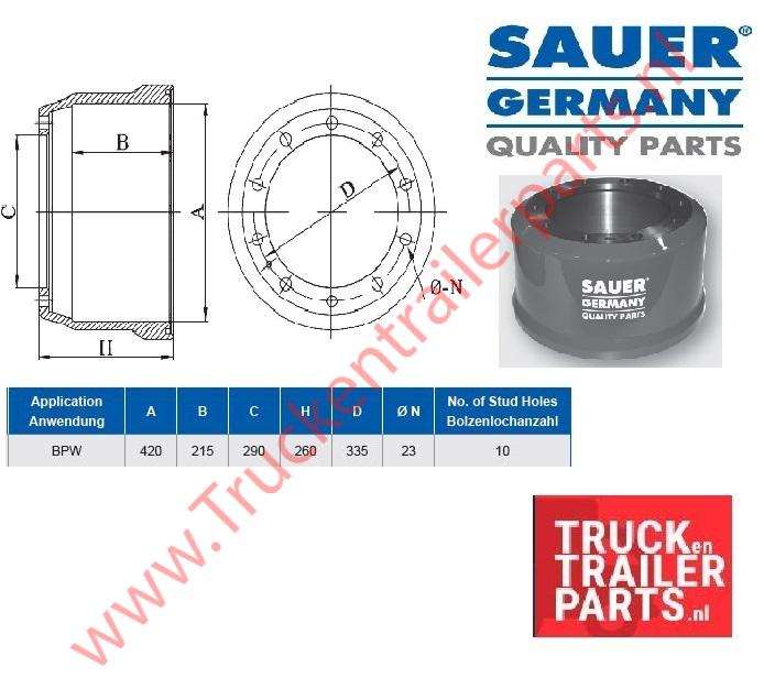 Brake Drum BPW 420,2x215x260      