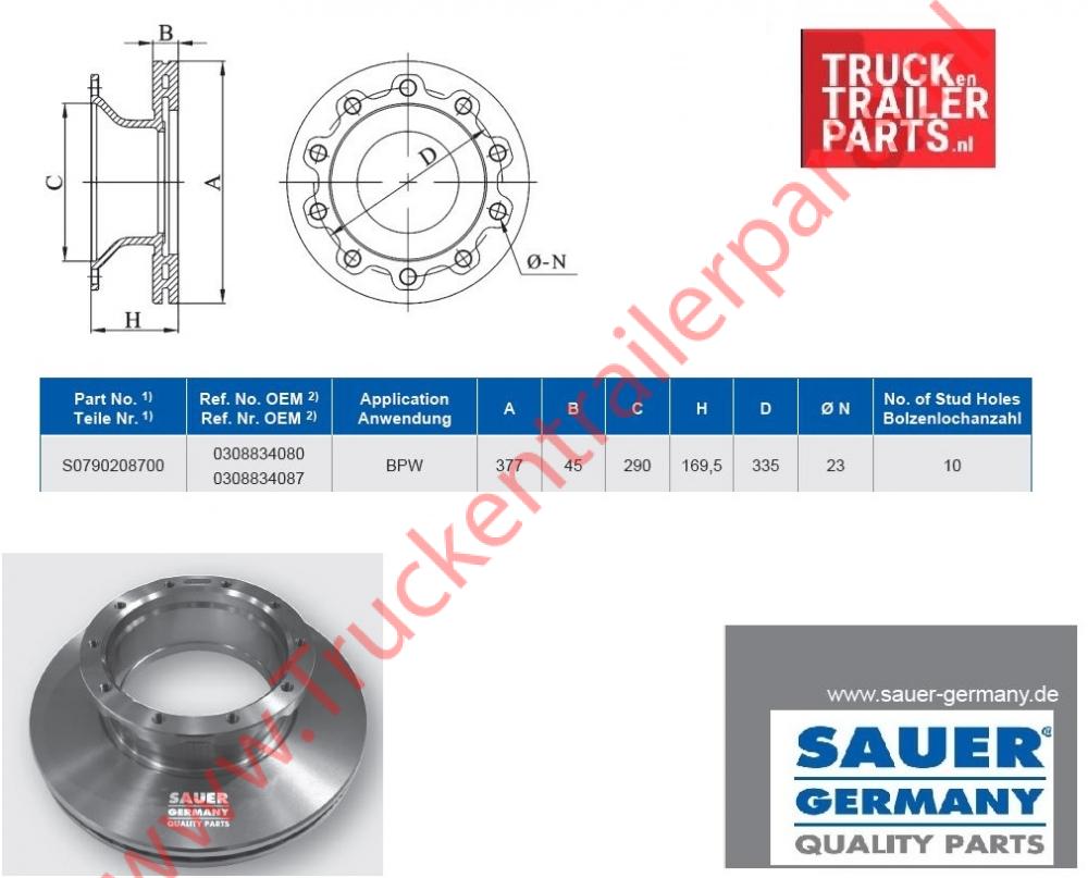 Brake Disc BPW 377x45x169,5        