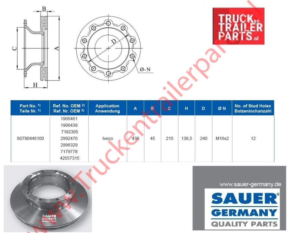 Brake Disc Iveco 436x45x138,5      