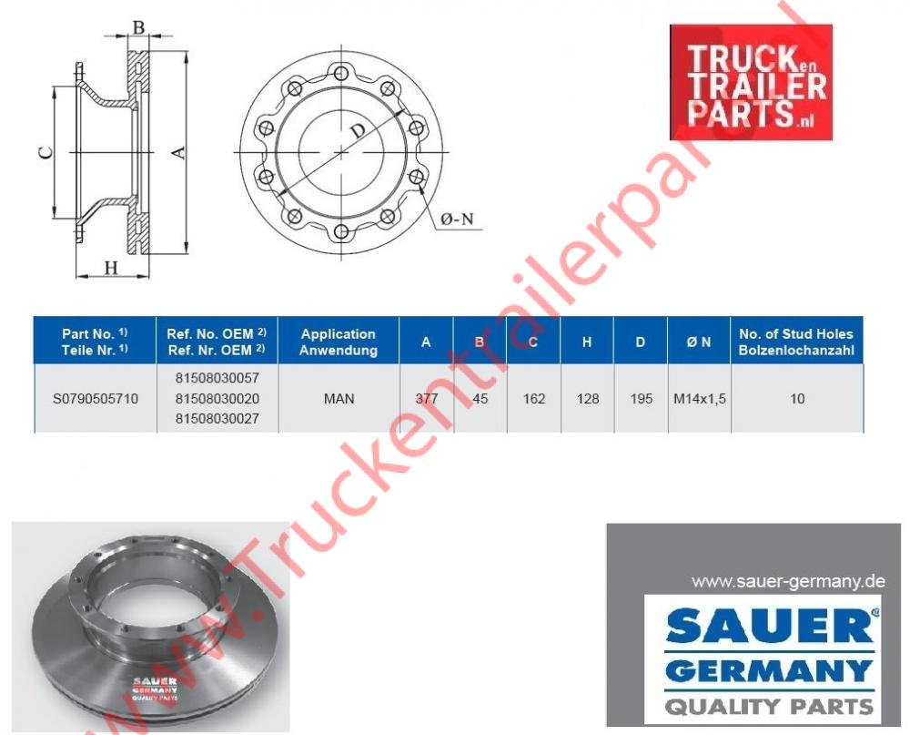 Brake Disc MAN 377x45x128          