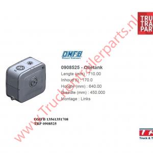 Tank Hydraulic oil 170 ltr aluminium  mounted left      