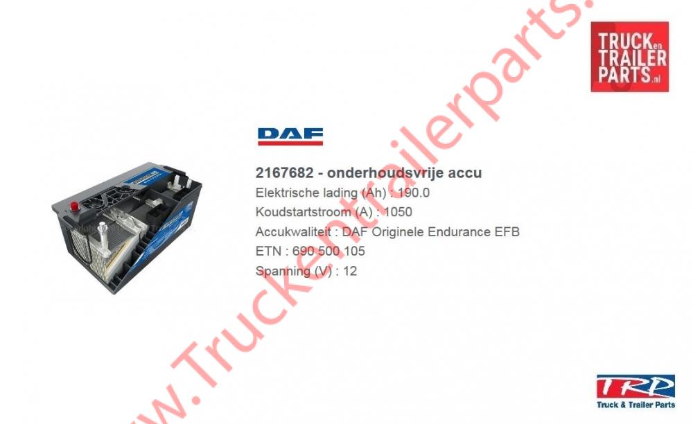 DAF Endurance accu 190 ampere      