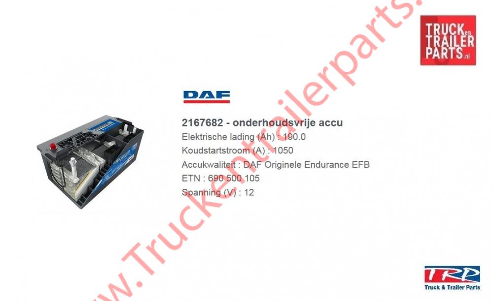 DAF Endurance accu 190 ampere       